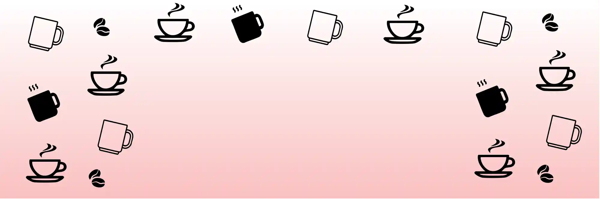 Coffee cup and coffee bean banner pattern for Be Seen Pro coffee cup advertising